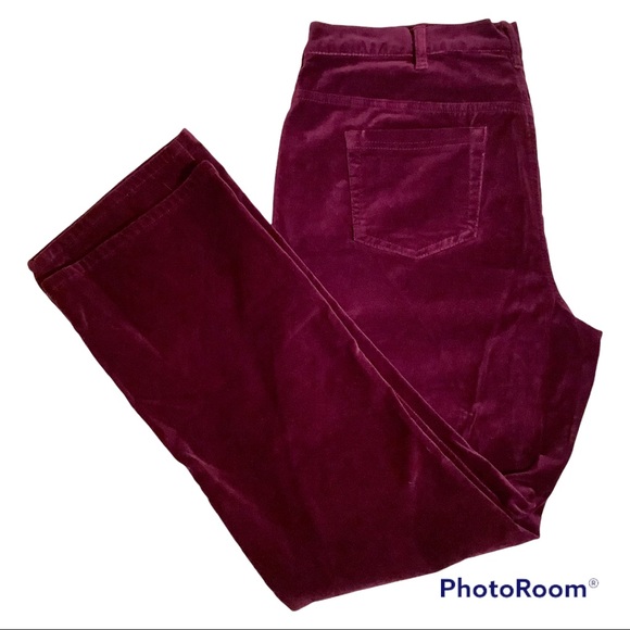 DG2 Diane Gilman Purple Velvet Bootcut Pants. - Picture 6 of 7